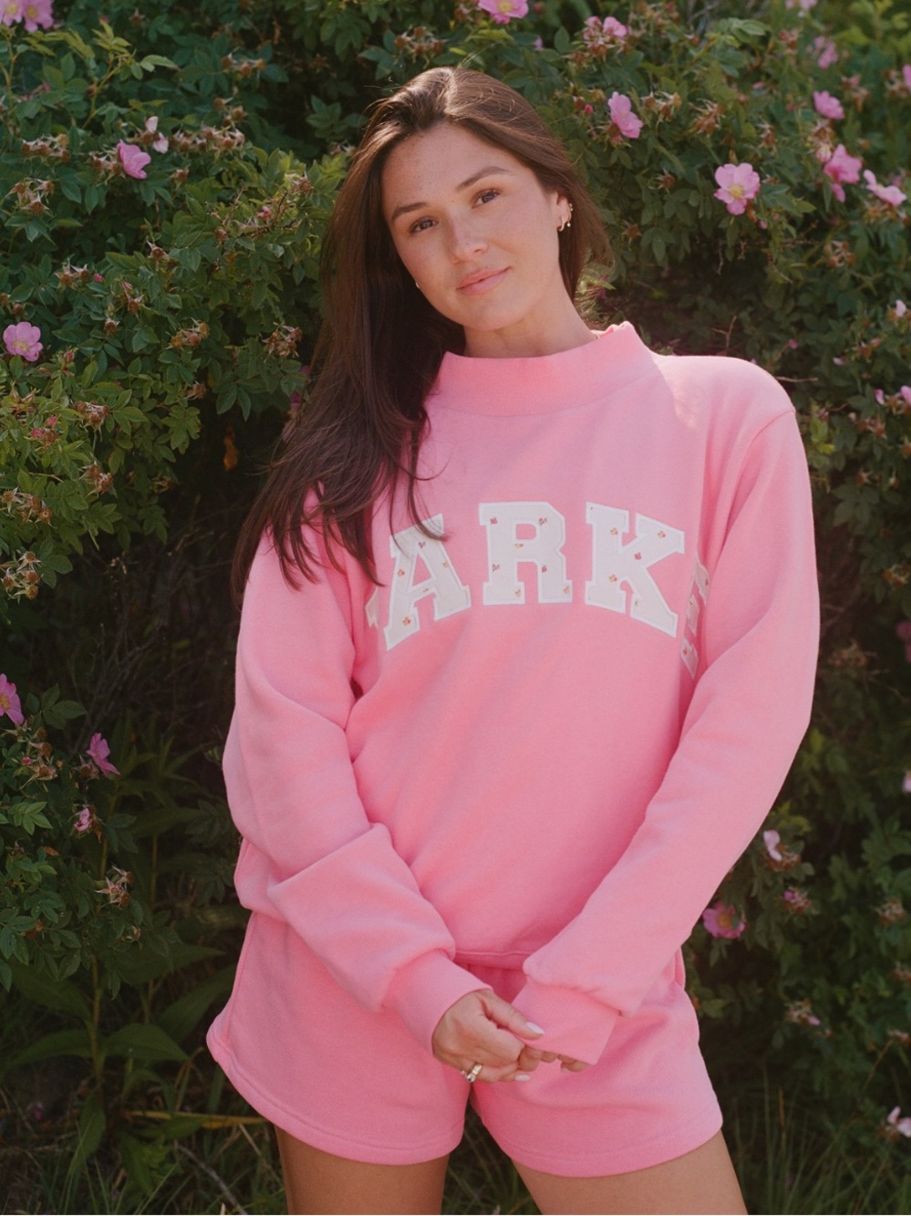 Parke Maggie & Emma Heritage Varsity Mockneck - Bloom Size L/XL NWOT
